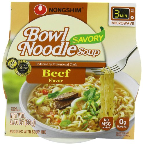 0885260475245 - NONGSHIM SAVORY BEEF NOODLE BOWL, 3.03 OUNCE (PACK OF 12)