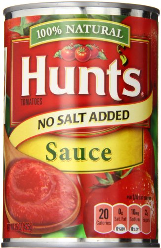 0885260478697 - HUNT'S TOMATO SAUCE, NO SALT ADDED, 15 OUNCE (PACK OF 12)