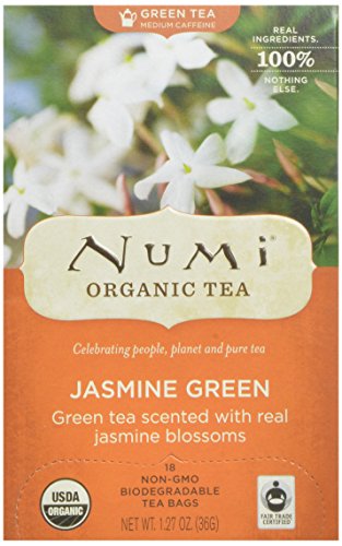 0885260833151 - NUMI ORGANIC TEA JASMINE GREEN, FULL LEAF GREEN TEA, 18 COUNT TEA BAGS (PACK OF 3)