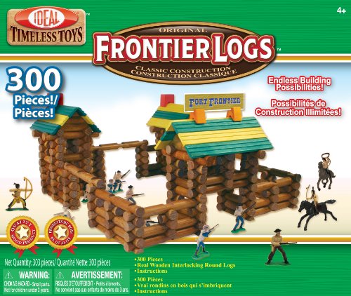 0885261044495 - IDEAL FRONTIER LOGS CLASSIC ALL WOOD 300-PIECE CONSTRUCTION SET WITH ACTION FIGURES