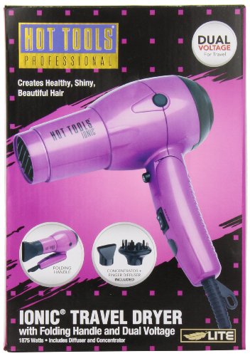 0885276465179 - HOT TOOLS PROFESSIONAL HT1044 IONIC 1875 WATT TRAVEL DRYER WITH FOLDING HANDLE AND DUAL VOTAGE