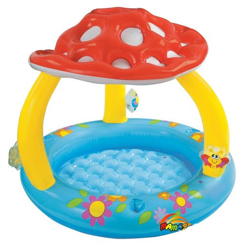 0885282274802 - INTEX MUSHROOM INFLATABLE BABY POOL, 40 X 35, FOR AGES 1-3
