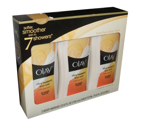 0885285112248 - OLAY ULTRA MOISTURE BODY WASH WITH SHEA BUTTER 3 PACK 23.6 OZ TOTAL 70.8 FL OZ