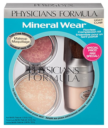 8852952305342 - PHYSICIANS FORMULA MINERAL WEAR FLAWLESS COMPLEXION KIT, LIGHT - PRESSED POWDER: 0.3 OUNCE, MATTE FINISHING VEIL: 0.58 OUNCE & PRESSED BLUSH: 0.19 OUNCE