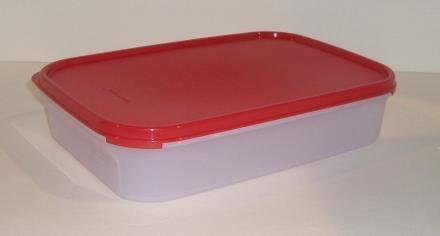 0885297662724 - TUPPERWARE MODULAR MATES RECTANGULAR STORAGE CONTAINER, PASSION RED SEAL (RECTANGLE #1, 8-1/2 CUPS)