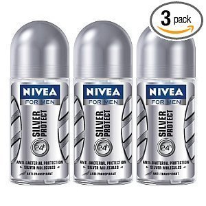 0885300121293 - NEW NIVEA DEO FOR MEN 48H SILVER PROTECT ANTIPERSPIRANT DEODORANT ROLL-ON 50ML (3PCS/PACK)