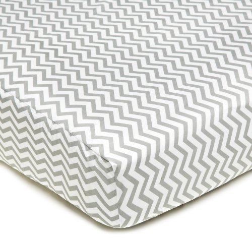 0885303439487 - AMERICAN BABY COMPANYPERCALE FITTED CRIB SHEET, ZIGZAG GREY