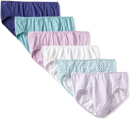 0885306164713 - FRUIT OF THE LOOM WOMEN'S 6 PACK COMFORT COVERED WAISTBAND HI-CUT PANTIES, ASSORTED, 7
