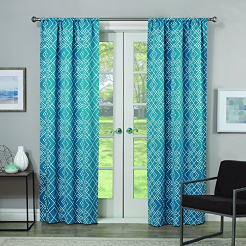 0885308459503 - ECLIPSE 16000037084TEL PALOMA THERMAWEAVE PRINTED PANEL,TEAL,40X84