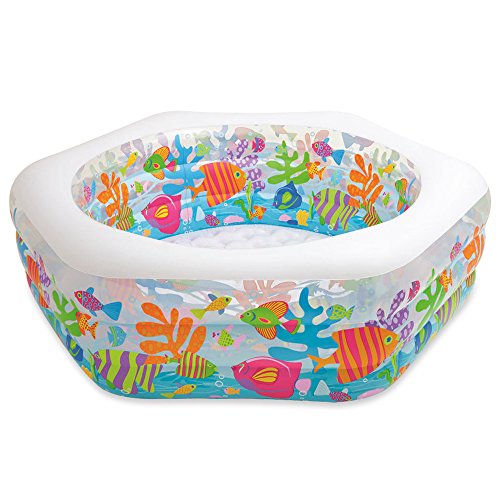 0885310321195 - INTEX SWIM CENTER OCEAN REEF INFLATABLE POOL, 75 X 70 X 24, FOR AGES 6+