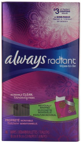 0885310322680 - ALWAYS RADIANT WIPES-TO-GO 46 COUNT