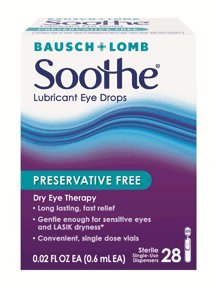 0885310343241 - BAUSCH & LOMB SOOTHE LUBRICANT EYE DROPS, 28-COUNT SINGLE USE DISPENSERS (PACK OF 2)