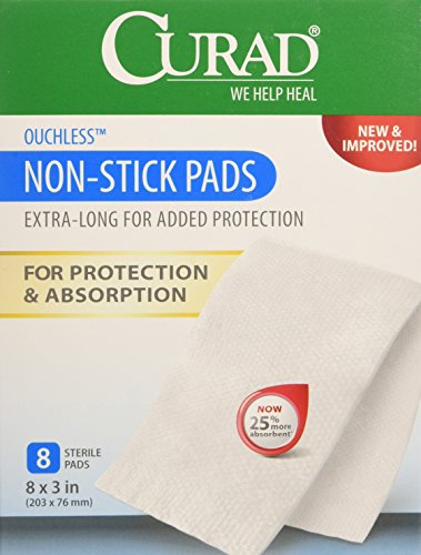 0885310385401 - CURAD NON-STICK PADS, 8 INCHES X 3 INCHES, 8 COUNT (PACK OF 4)