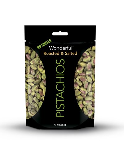 0885310761571 - WONDERFUL PISTACHIOS, NO SHELLS, ROASTED & SALTED PISTACHIOS, 6-OUNCE (PACK OF 5)