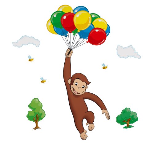 0885324043229 - ROOMMATES RMK1082GM CURIOUS GEORGE PEEL & STICK GIANT WALL DECAL