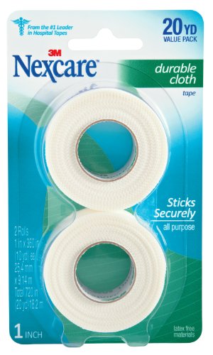 0885327451243 - NEXCARE DURABLE CLOTH CARDED 1-INCH WIDE FIRST AID TAPE, 10-YARD ROLL, 2-COUNT PACKAGES (PACK OF 2)
