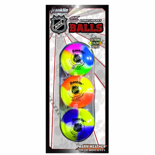 0885330372252 - FRANKLIN SPORTS NHL EXTREME COLOR HIGH DENSITY STREET HOCKEY BALL, ASSORTED COLORS, 3 PACK