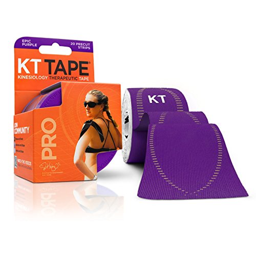 0885330808898 - KT TAPE PRO SYNTHETIC ELASTIC KINESIOLOGY 20 PRE-CUT 10-INCH STRIPS THERAPEUTIC TAPE, EPIC PURPLE