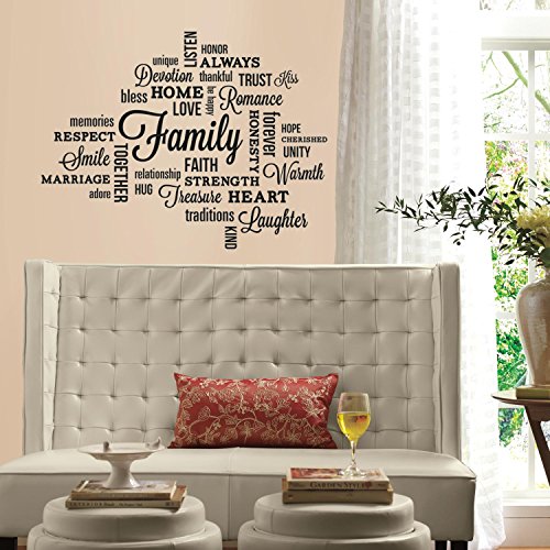 0885343929313 - ROOMMATES RMK2741SCS FAMILY QUOTE PEEL AND STICK WALL DECALS