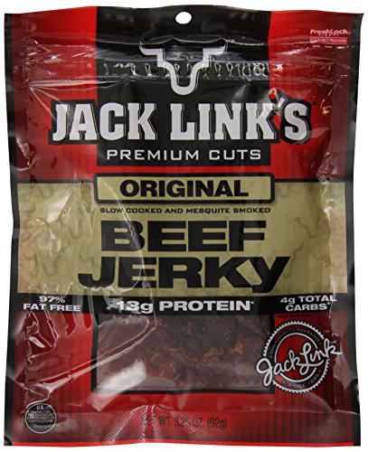 0885367064212 - JACK LINK'S BEEF JERKY, ORIGINAL, 3.25-OUNCE BAGS (PACK OF 4)