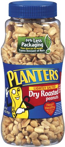 0885370110098 - PLANTERS PEANUTS, LIGHTLY SALTED, DRY ROASTED, 16-OUNCE JARS (PACK OF 4)