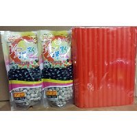 0885370122336 - 2PACKS OF BOBA BLACK TAPIOCA PEARL BUBBLE WITH 1 PACK OF 50 BOBA STRAW
