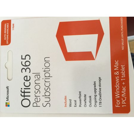 0885370805420 - MICROSOFT CORPORATION - MICROSOFT OFFICE 365 PERSONAL 32/64-BIT - SUBSCRIPTION LICENSE - 1 PC/MAC, 1 TABLET - NON-COMMERCIAL - PC, INTEL-BASED MAC, HANDHELD - ENGLISH PRODUCT CATEGORY: SOFTWARE PRODUCTS/SOFTWARE LICENSING