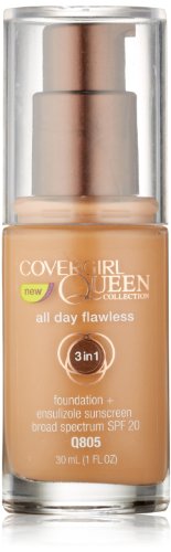0885376831768 - COVERGIRL QUEEN COLLECTION ALL DAY FLAWLESS FOUNDATION AMBER GLOW 805, 1 OZ