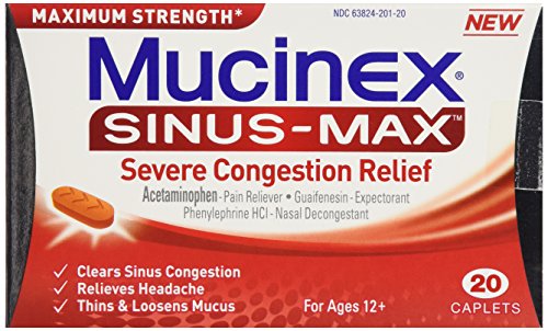 0885376834752 - MUCINEX SINUS-MAX SEVERE CONGESTION RELIEF CAPLETS-20 CT