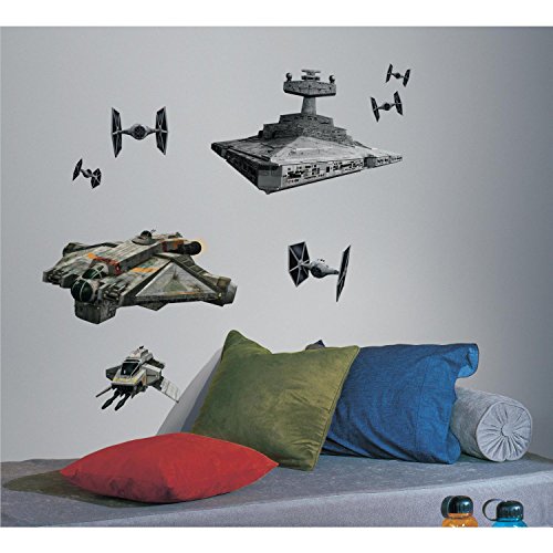 0885392103788 - ROOMMATES RMK2657GM STAR WARS REBEL AND IMPERIAL SHIPS PEEL AND STICK GIANT WALL DECALS