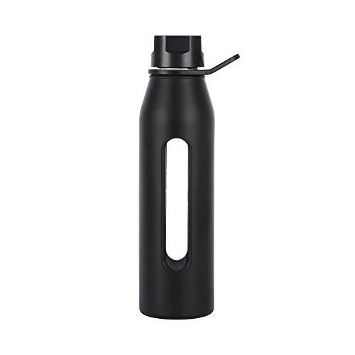 0885395130101 - TAKEYA CLASSIC GLASS WATER BOTTLE WITH SILICONE SLEEVE, BLACK, 22-OUNCE
