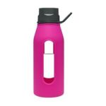 0885395130118 - GLASS WATER BOTTLE WITH SOFT GRIP SILICONE SLEEVE