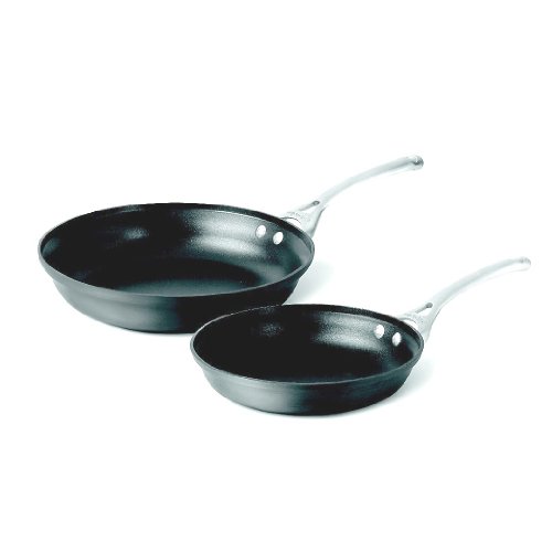 0885395241265 - CALPHALON CONTEMPORARY HARD-ANODIZED ALUMINUM NONSTICK COOKWARE, OMELETTE PAN, 10-INCH AND 12-INCH SET, BLACK