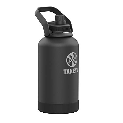 0885395530161 - TAKEYA NEWMAN PICKLEBALL INSULATED WATER BOTTLE WITH SPORT SPOUT LID AND EXTRA LARGE CARRY HANDLE, 64OZ ACE BLACK