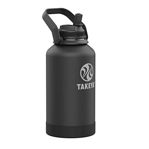 0885395530208 - TAKEYA NEWMAN PICKLEBALL INSULATED WATER BOTTLE WITH SPORT STRAW LID AND EXTRA LARGE CARRY HANDLE, 64OZ ACE