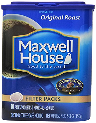 0885395932422 - MAXWELL HOUSE ORIGINAL ROAST GROUND COFFEE, 10-COUNT FILTER PACKS (PACK OF 4)