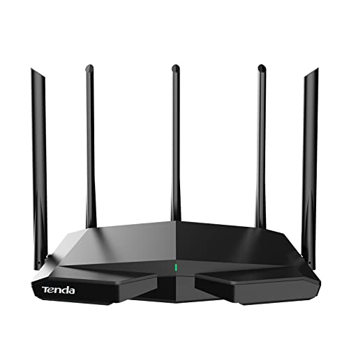 0885397274872 - TENDA AXE5700 SMART WIFI 6E ROUTER, TRI-BAND GIGABIT WIRELESS INTERNET WIFI 6E ROUTER, BEST WIFI ROUTER FOR GAMING AND VR, ONEMESH&VPN ROUTER, AX ROUTER FOR 5 *6DBI HIGH-GAIN ANTENNAS, RX27PRO(BLACK)