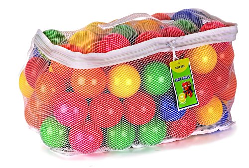 0885401533384 - CLICK N' PLAY PACK OF 100 PHTHALATE FREE BPA FREE CRUSH PROOF PLASTIC BALL, PIT BALLS - 6 BRIGHT COLORS IN REUSABLE AND DURABLE STORAGE MESH BAG WITH ZIPPER