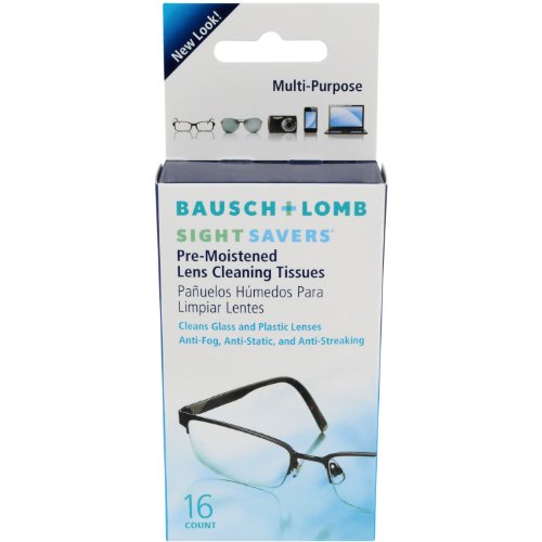 0885402412565 - BAUSCH & LOMB SIGHT SAVERS PRE-MOISTENED LENS CLEANING TISSUES, 16-COUNT TISSUES (PACK OF 12)