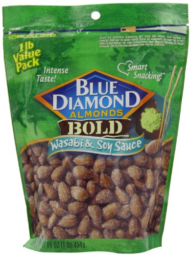 0885405289577 - BLUE DIAMOND ALMONDS WASABI & SOY SAUCE, VALUE PACK, 16-OUNCE BAG