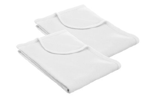 0885406067488 - AMERICAN BABY COMPANY 100% COTTON THERMAL BLANKET, WHITE, 2 COUNT