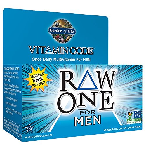 0885407621221 - GARDEN OF LIFE MULTIVITAMIN FOR MEN - VITAMIN CODE RAW ONE WHOLE FOOD VITAMIN SUPPLEMENT WITH PROBIOTICS, VEGETARIAN, 75 CAPSULES