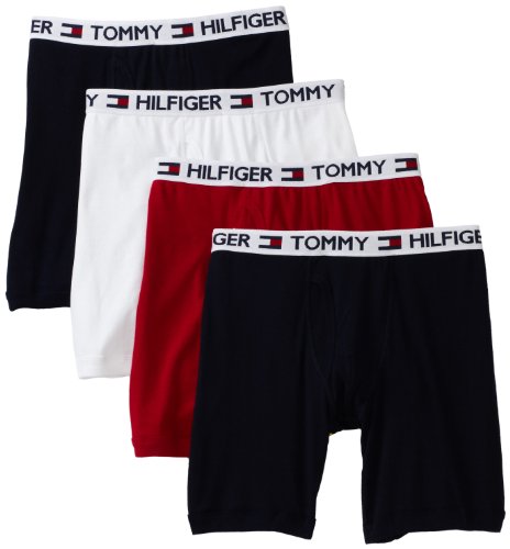 0088541003612 - TOMMY HILFIGER MEN'S 4 PACK BOXER BRIEF, RED/NAVY/WHITE, LARGE