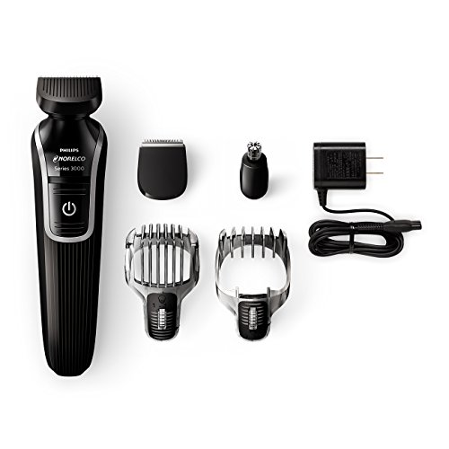 0885410351320 - PHILIPS NORELCO MULTIGROOM 3100, ALL-IN-ONE TRIMMER WITH 5 ATTACHMENTS (MODEL QG3330/60) PACKAGING MAY VARY