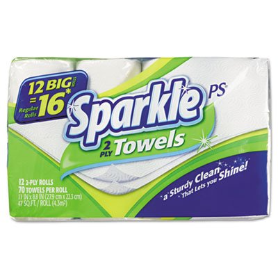 8854254453325 - SPARKLE PS TWO-PLY PREMIUM PERFORATED PAPER TOWEL, 11 X 8 4/5, WHITE, 70/ROLL, 12/CT