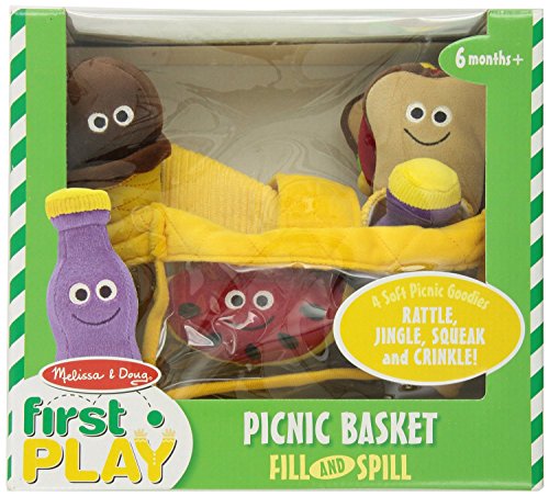 0885426685822 - MELISSA & DOUG DELUXE PICNIC BASKET FILL & SPILL SOFT BABY TOY
