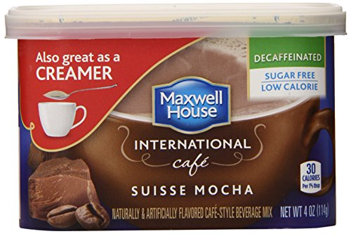 0885427253181 - MAXWELL HOUSE INTERNATIONAL COFFEE DECAF SUGAR FREE SUISSE MOCHA CAFE, 4-OUNCE CANS (PACK OF 4)