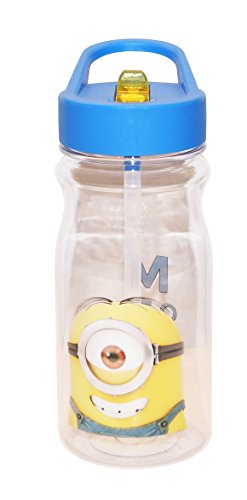 0885429581527 - ZAK! DESIGNS TRITAN WATER BOTTLE WITH FLIP-UP SPOUT AND STRAW WITH DESPICABLE ME 2 MINIONS GRAPHICS, BREAK-RESISTANT AND BPA-FREE PLASTIC, 16.5 OZ.