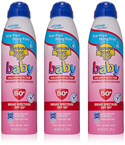 0885433733394 - BANANA BOAT BABY SUNSCREEN ULTRA MIST TEAR-FREE STING-FREE BROAD SPECTRUM SUN CARE SUNSCREEN SPRAY - SPF 50, 6 OUNCE (PACK OF 3)