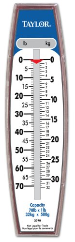 0885441606628 - TAYLOR PRECISION PRODUCTS HANGING SCALE (70-POUND/32-KILOGRAM)